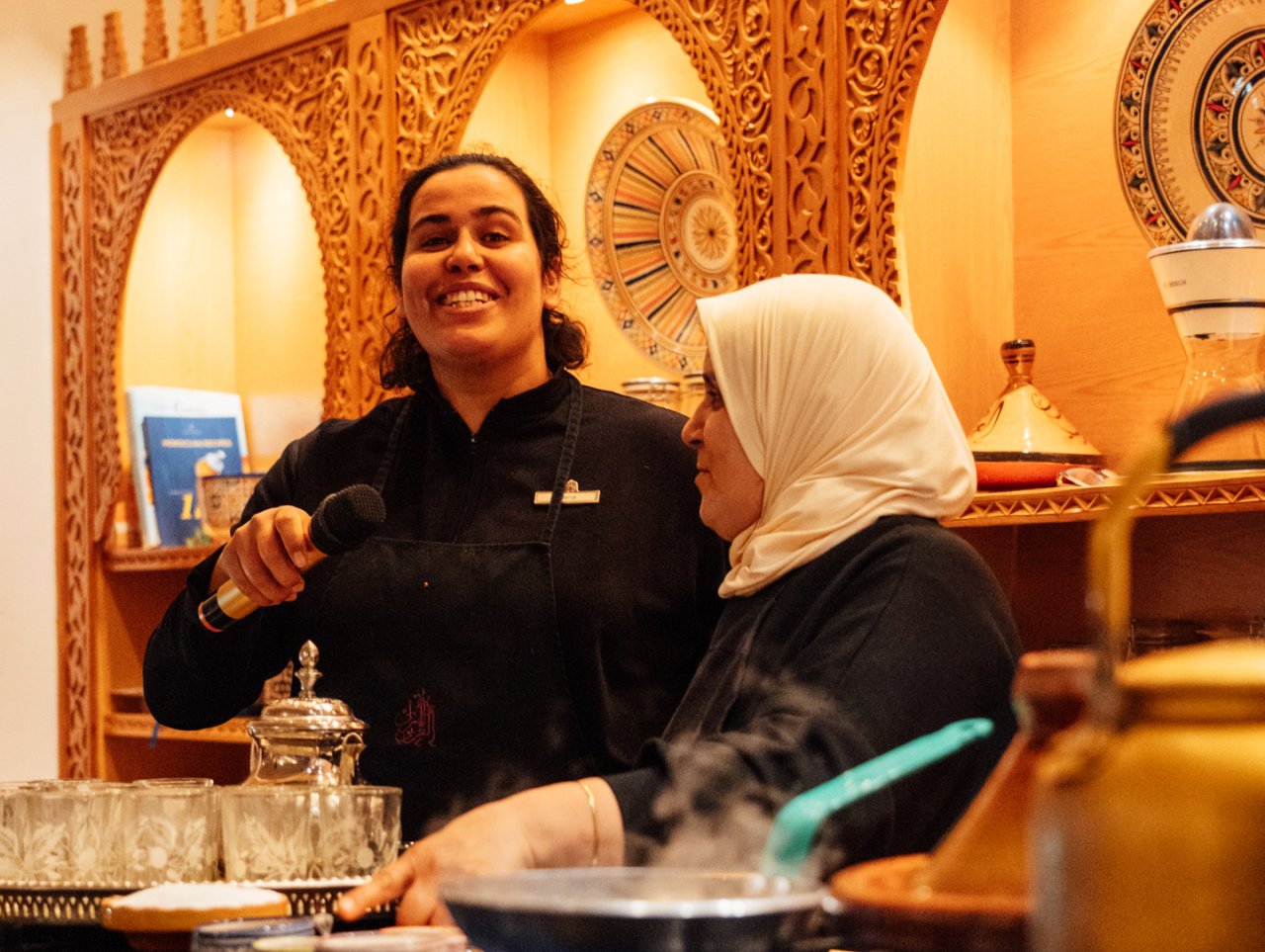 The teachers of a local cooking class in Morocco
